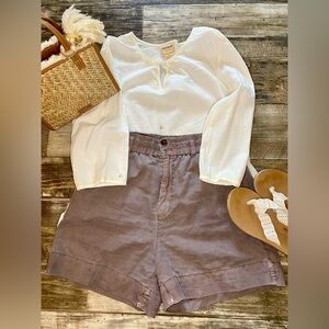 💥BOGO💥 GAP Brown Linen/cotton blend Shorts with Relaxed Fit
